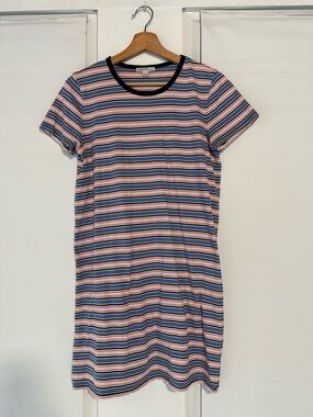 J. Crew Mercantile XS Multicolor Short Sleeve Striped Cotton T-Shirt Dress Sz S